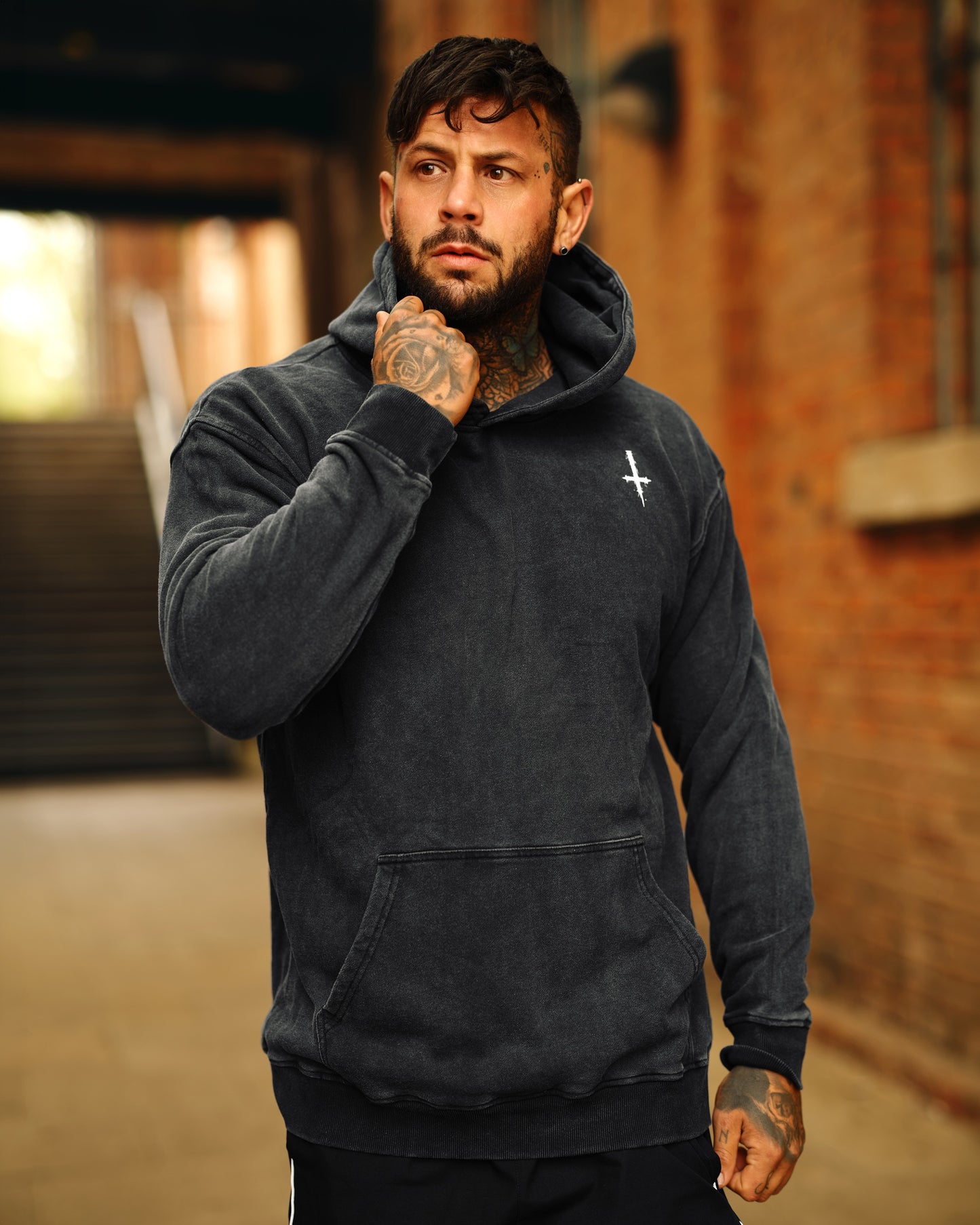 Tattooed Low Life Vintage Washed Cotton Hoodie