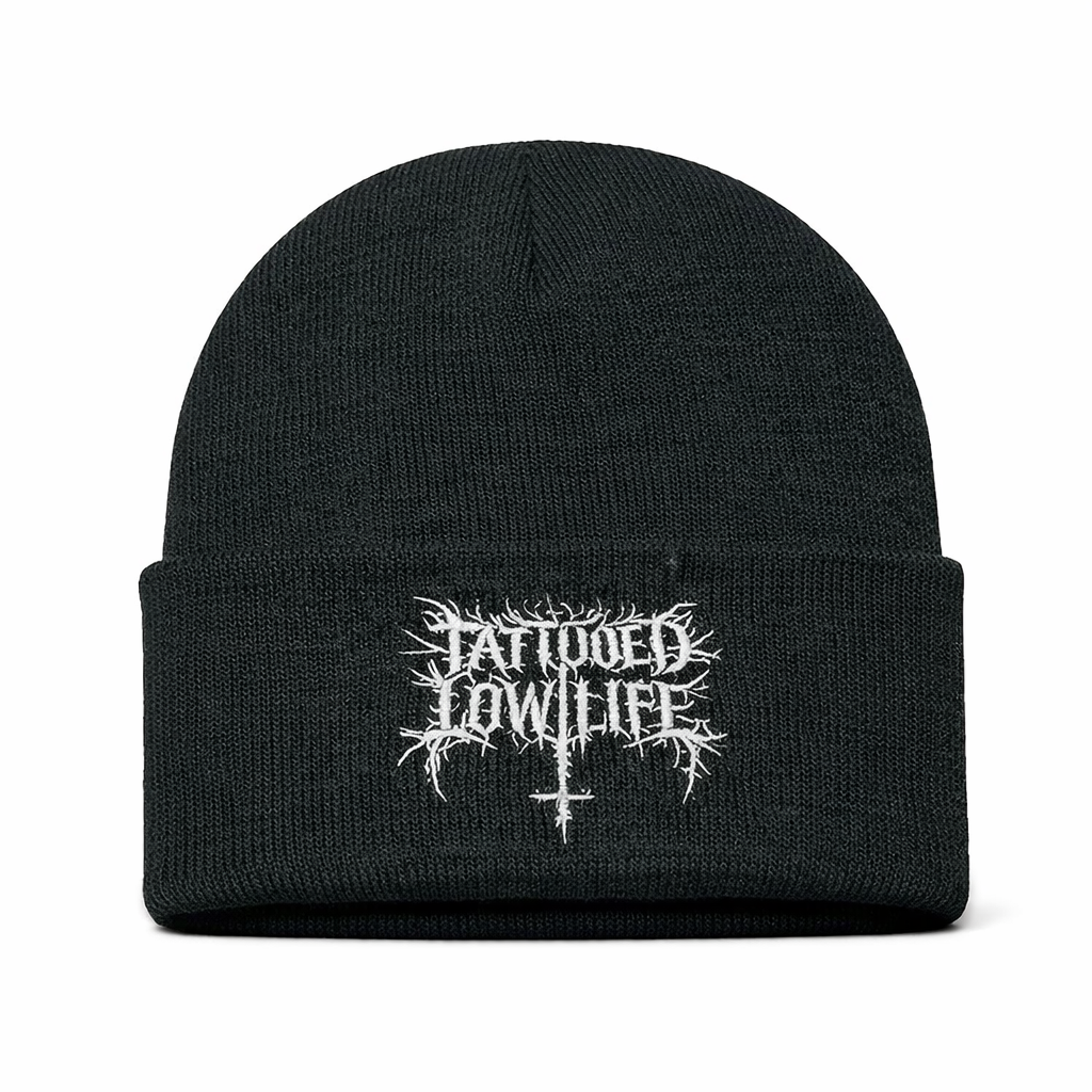 Tattooed Low Life Cuffed Beanie Hat