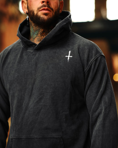 Tattooed Low Life Vintage Washed Cotton Hoodie