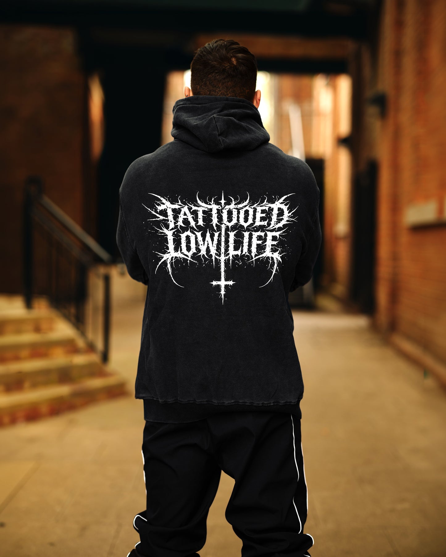 Tattooed Low Life Vintage Washed Cotton Hoodie