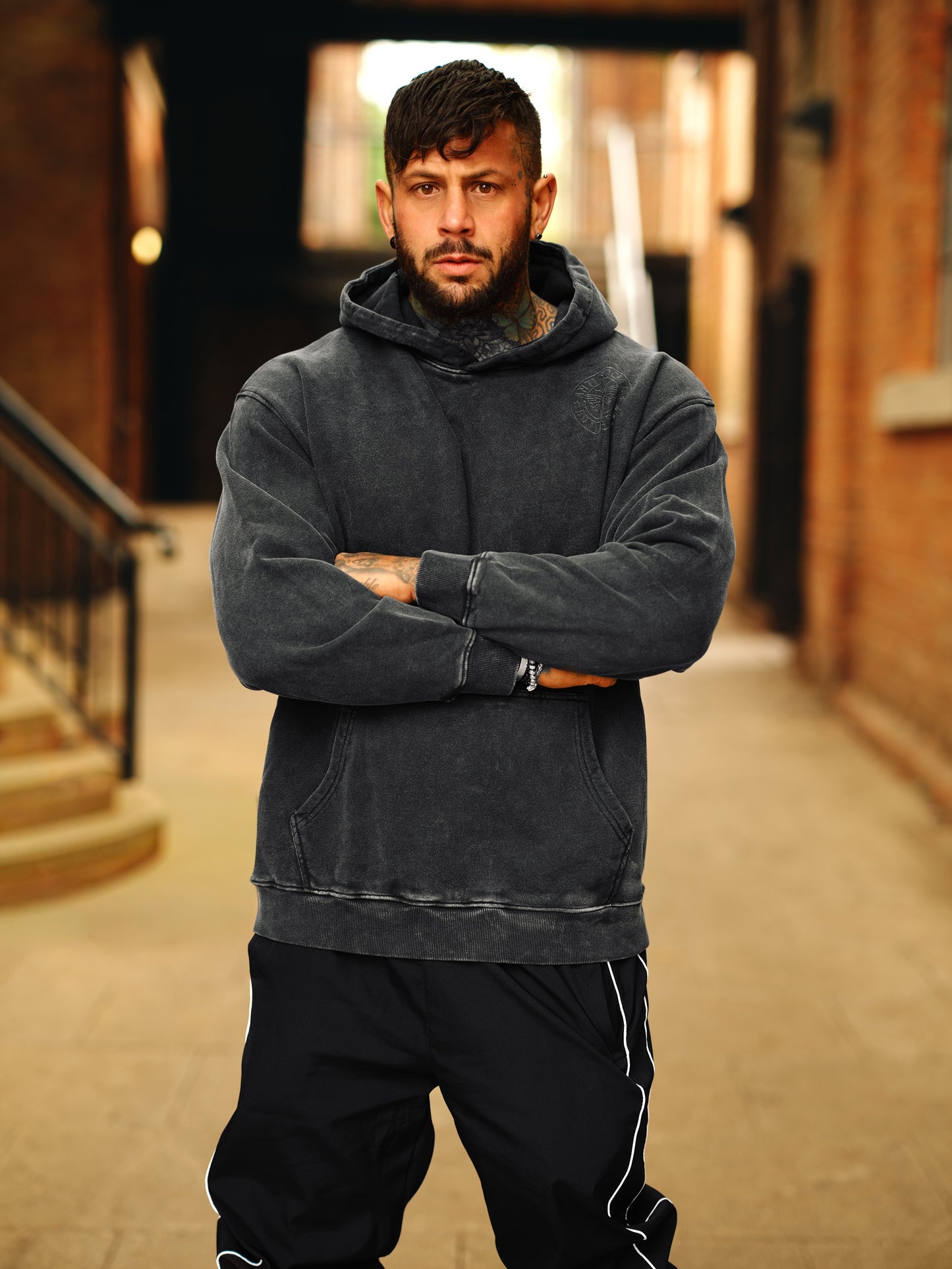 Anti Social Butterfly Snow Washed Loose Cotton Hoodie