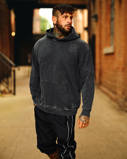 Anti Social Butterfly Snow Washed Loose Cotton Hoodie