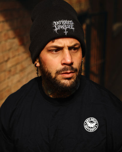 Tattooed Low Life Cuffed Beanie Hat