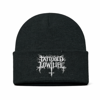 Tattooed Low Life Cuffed Beanie Hat